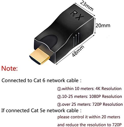 Adaptador extensor HDMI hasta 30m (Paquete de 2 piezas)