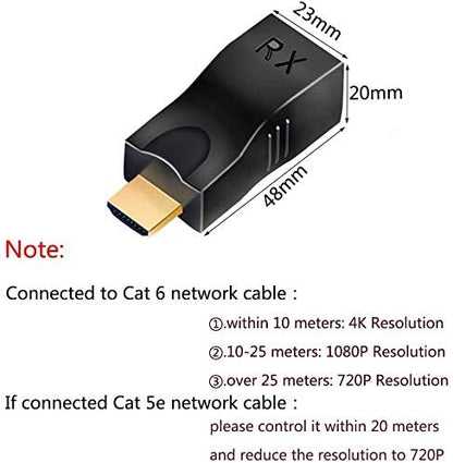 Adaptador extensor HDMI hasta 30m (Paquete de 2 piezas)