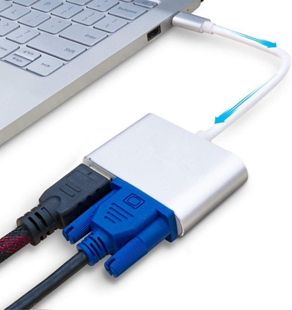 Adaptador USB-C a VGA y HDMI