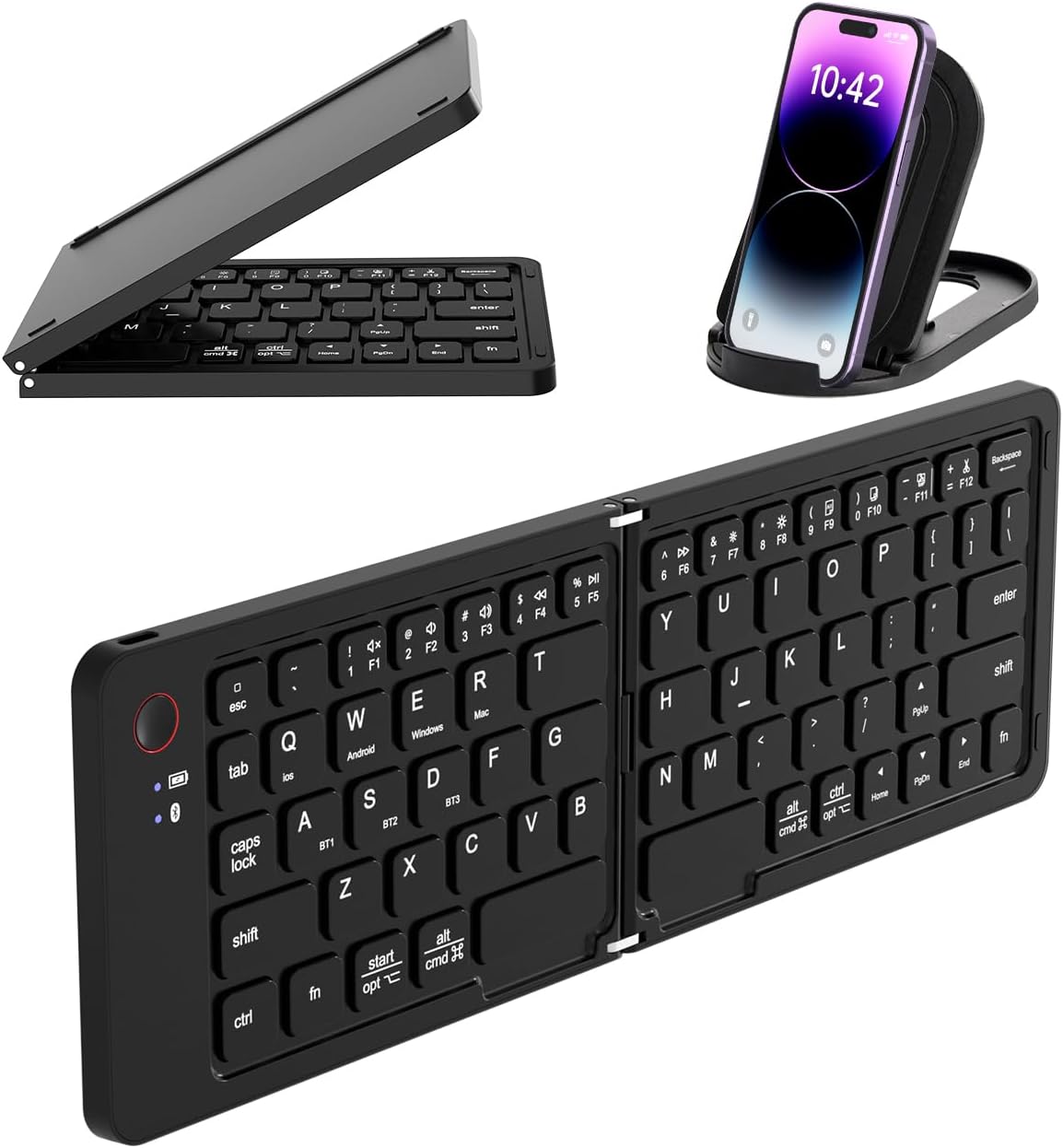 Teclado plegable inalambrico bluetooth compatible con 3 dispositivos