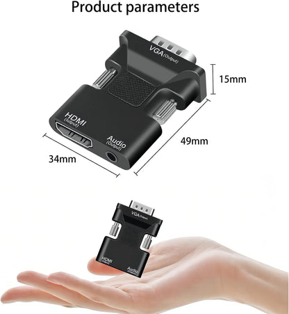 Adaptador HDMI a VGA audio y video convertidor