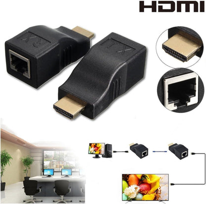 Adaptador extensor HDMI hasta 30m (Paquete de 2 piezas)