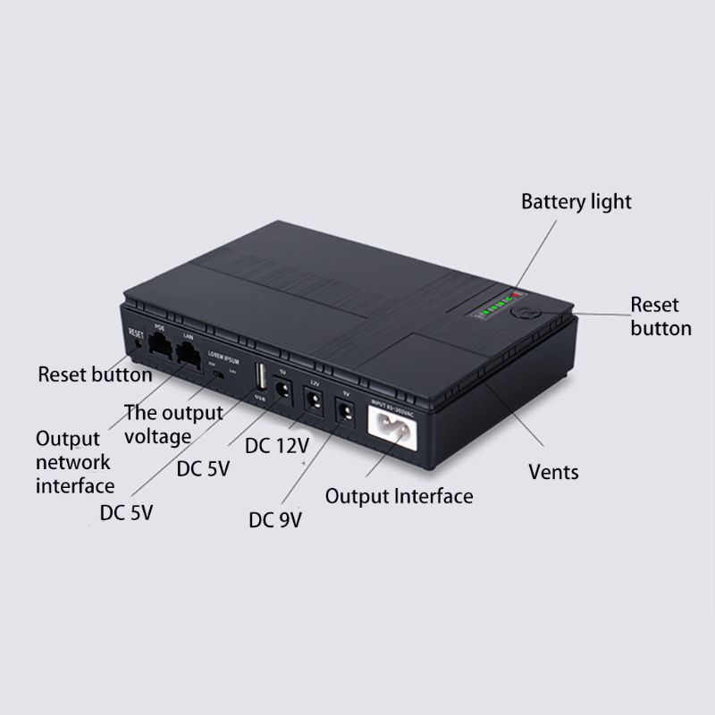 UPS portátil 12v/9v/5v para Router - Modem - Cámaras - Celulares y mas