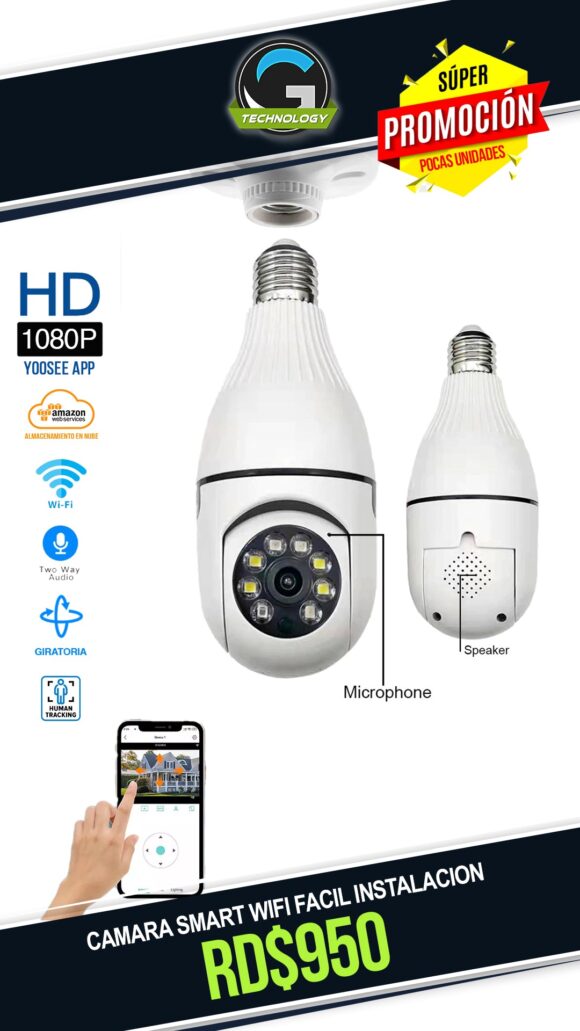 Camara Wifi SMART tipo bombillo E27 app: YooSee - Imagen 3