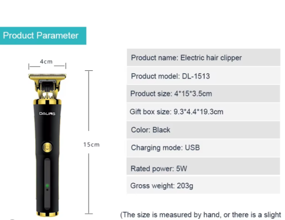Afeitadora recargable DL-1513 trimmer - Imagen 3