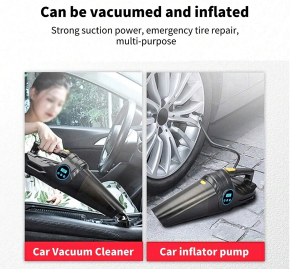 Aspiradora e Inflador de neumaticos 3 en 1 con pantalla digital para vehiculos - Imagen 4