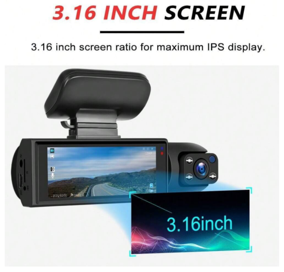Camara para vehiculo DASHCAM grabación dentro y fuera DOBLE LENTE - Imagen 4