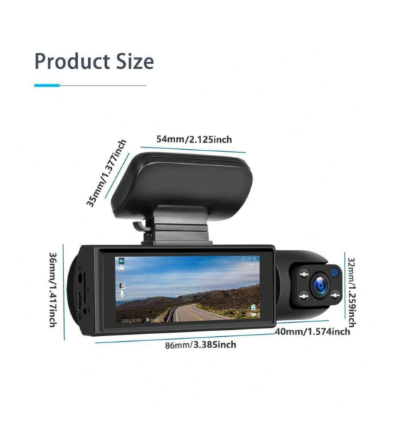 Camara para vehiculo DASHCAM grabación dentro y fuera DOBLE LENTE - Imagen 5