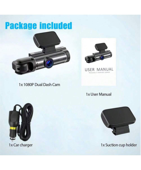 Camara para vehiculo DASHCAM grabación dentro y fuera DOBLE LENTE - Imagen 6