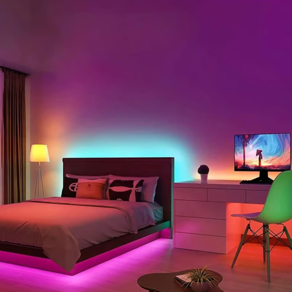Tira LED 5 metros  Multicolor RGB con Control Remoto y fuente (15 pies) - Imagen 2